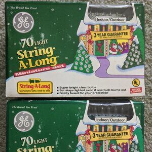 2 Sets of Vintage GE 70 Christmas Light String A Long Clear Bulb Indoor/Outdoor